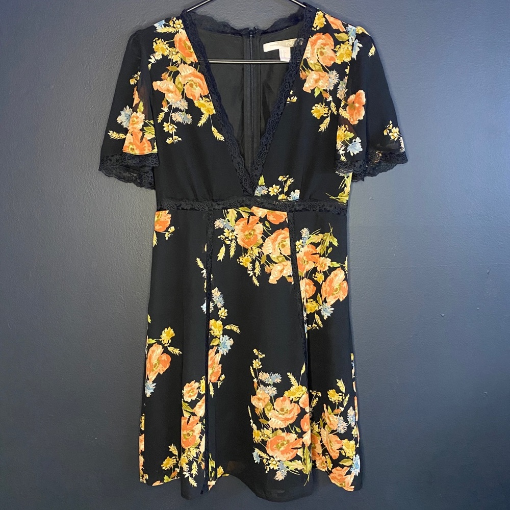 Forever 21 Contemporary Floral lace Summer Dress US Women’s Small Black